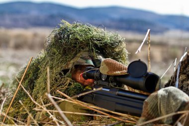 Sniper training at daytime 