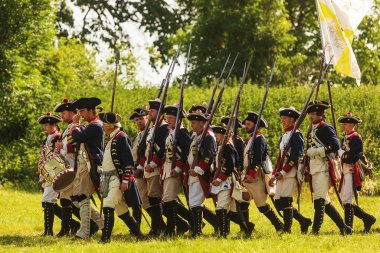 KOLIN, CZECH REPUBLIC - JUNE 16TH, 2019: The historical appearance of the Battle of Kolin between Prussian and Austrian troops played by amateur historical groups