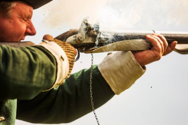 KOLIN, CZECH REPUBLIC - JUNE 16TH, 2019: The historical appearance of the Battle of Kolin between Prussian and Austrian troops played by amateur historical groups