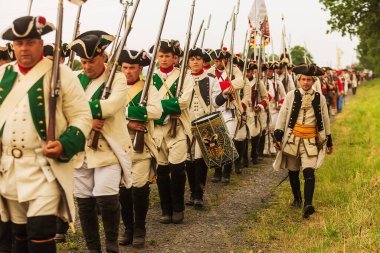 KOLIN, CZECH REPUBLIC - JUNE 16TH, 2019: The historical appearance of the Battle of Kolin between Prussian and Austrian troops played by amateur historical groups