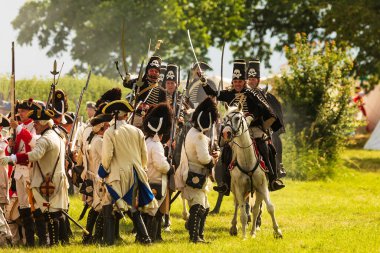 KOLIN, CZECH REPUBLIC - JUNE 16TH, 2019: The historical appearance of the Battle of Kolin between Prussian and Austrian troops played by amateur historical groups