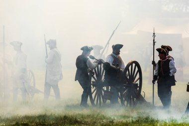 KOLIN, CZECH REPUBLIC - JUNE 16TH, 2019: The historical appearance of the Battle of Kolin between Prussian and Austrian troops played by amateur historical groups