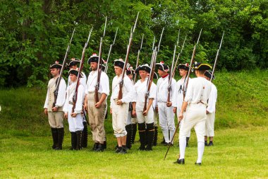 KOLIN, CZECH REPUBLIC - JUNE 16TH, 2019: The historical appearance of the Battle of Kolin between Prussian and Austrian troops played by amateur historical groups