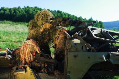 Sniper training at daytime 