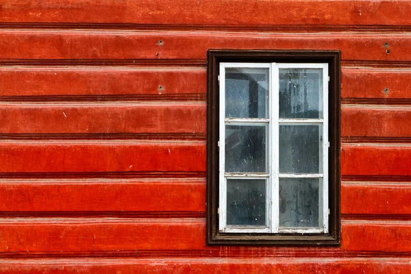 Wooden windows in old village house