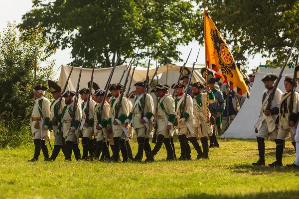 KOLIN, CZECH REPUBLIC - JUNE 16TH, 2019: The historical appearance of the Battle of Kolin between Prussian and Austrian troops played by amateur historical groups
