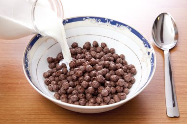 Chocolate cereals with milk clipart