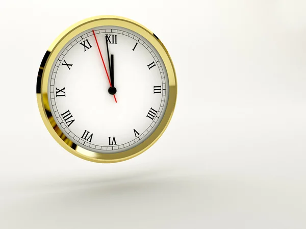 3D clock that marks the midday midnight — Stock Photo, Image