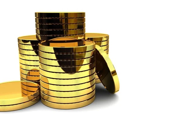 Pila de monedas de oro —  Fotos de Stock
