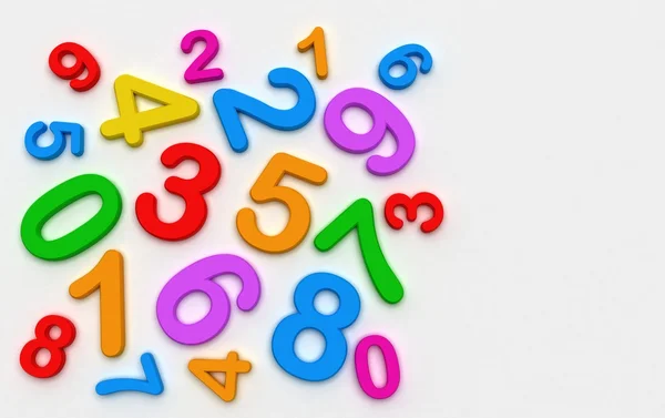 Random colored numbers - elementary school — Stock Photo, Image