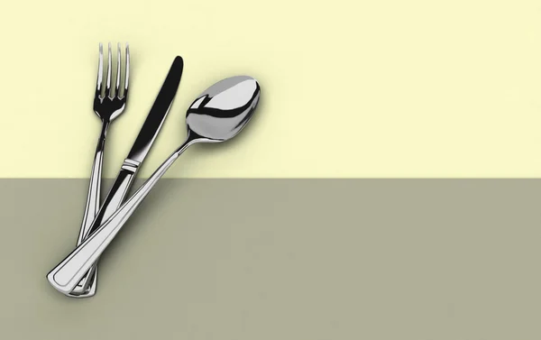 Cutlery table in 3D — Stock Photo, Image