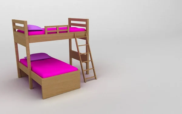 Lits superposés pour chambre enfant en bois — Photo