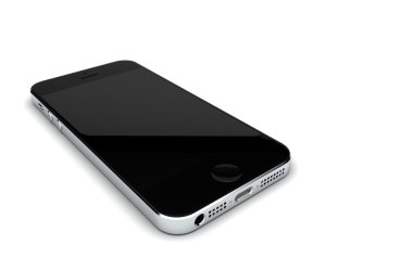 3D resimde siyah smartphone