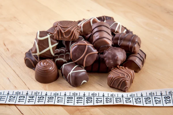 Chocolade - tellen van calorieën — Stockfoto