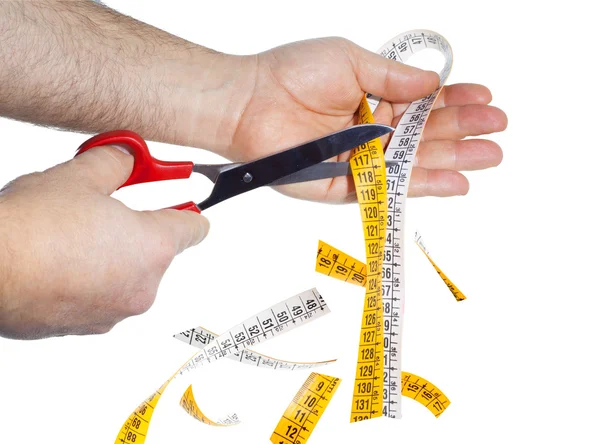 Diet - Cutting centimeter — Stock Photo, Image