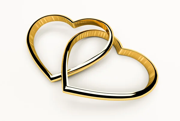Hearts cross in gold Stock Picture