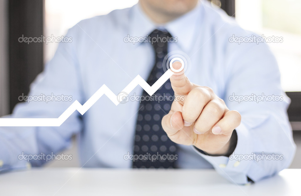 Man with growing graph