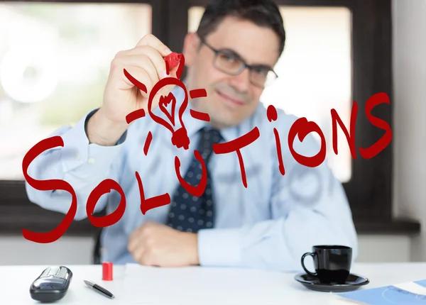 Man in the office - solution — Stock Photo, Image