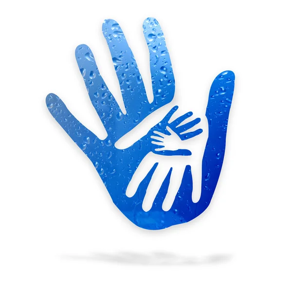 Hände im Wasser - Logo — Stockfoto