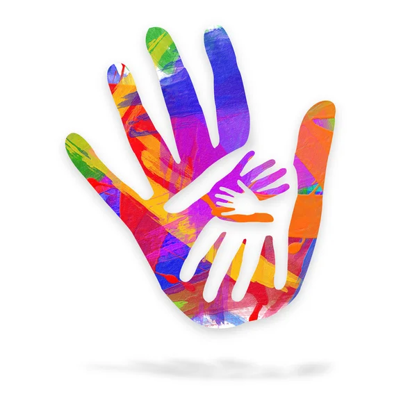 Hands in art - logo — Stock Photo, Image