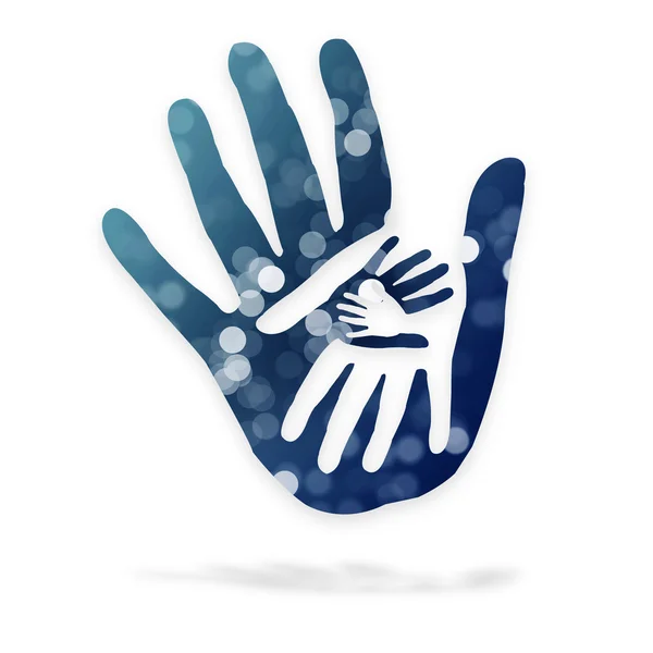 Hands in hands - logo - fantasy — Stock Photo, Image