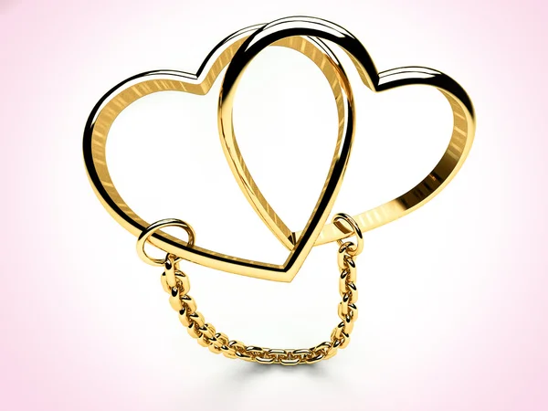 Hearts cross in gold — Stock Photo, Image