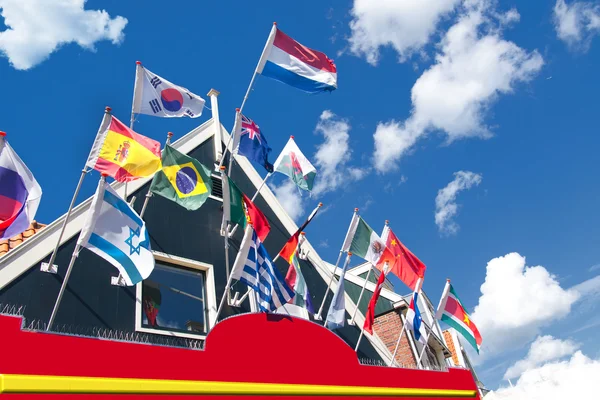 世界各地的不同旗国际 — 图库照片