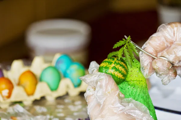 Easter eggs in various colors — Stock Photo, Image