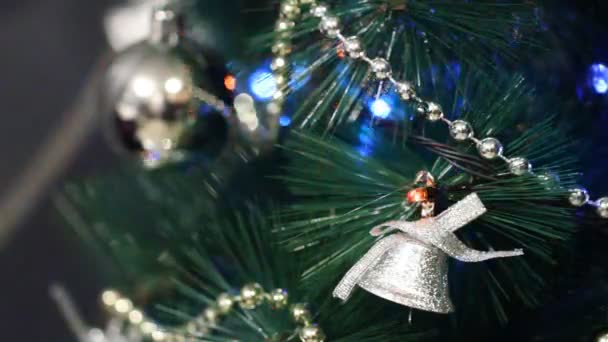 Christmas decoration with Christmas toys — Stock Video
