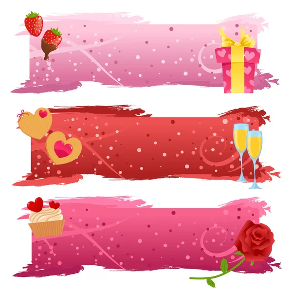 Conjunto de banners de San Valentín — Vector de stock