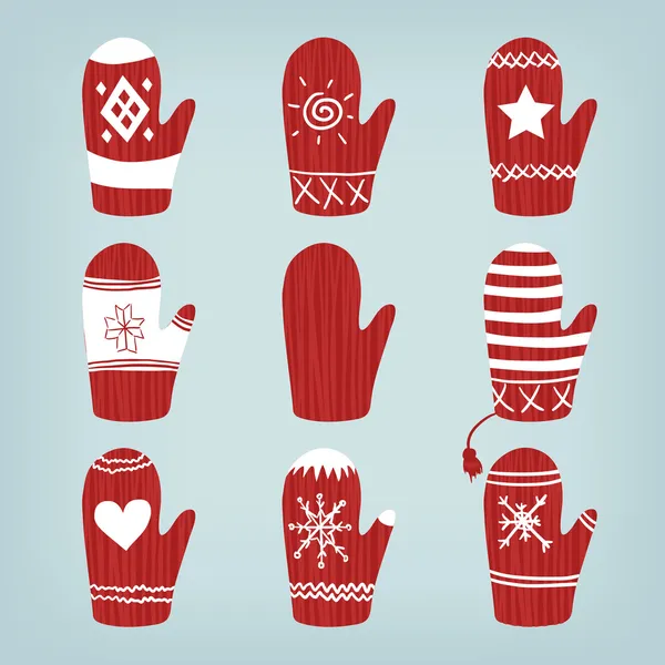 Conjunto de manoplas de Navidad — Vector de stock