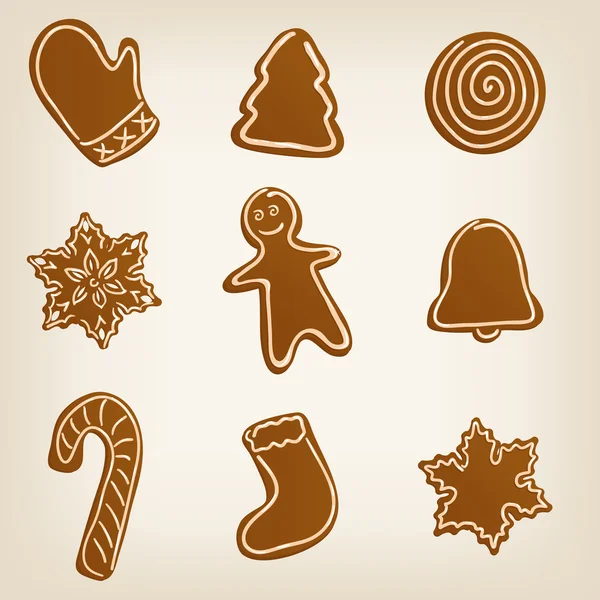 Set of Christmas cookies — Stock Vector