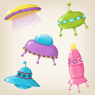 şirin UFO vektör