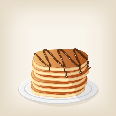 çikolata şurubu ile Pancakes