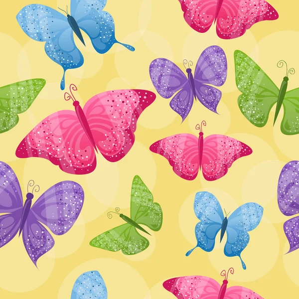 Fondo con mariposas coloridas — Vector de stock