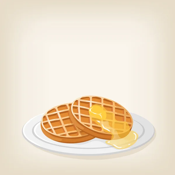 Waffles with butter — Stock Vector