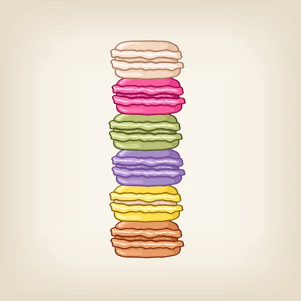 Background with a pile of macaroons — Stock Vector