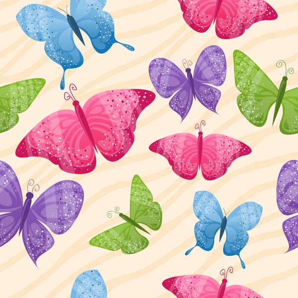 Fondo con mariposas coloridas — Vector de stock
