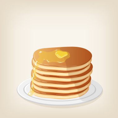 bir parça tereyağı ile Pancakes