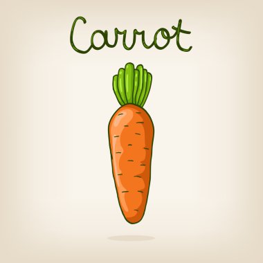 parlak bir carrot vektörel sevimli el çekilmiş