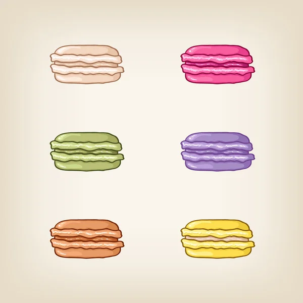 矢量堆栈的色彩缤纷的蛋白杏仁饼干 — 图库矢量图片