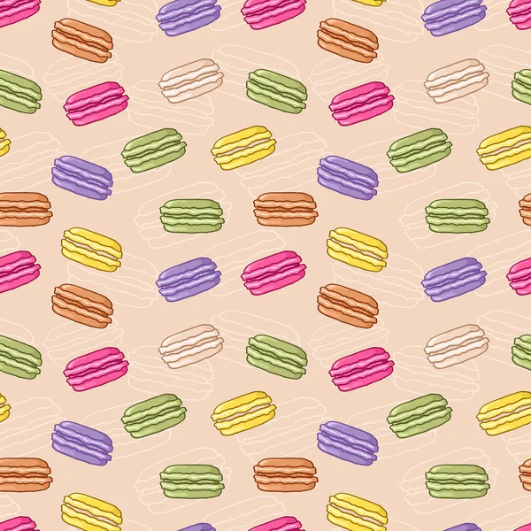 Fundo macaroon sem costura — Vetor de Stock