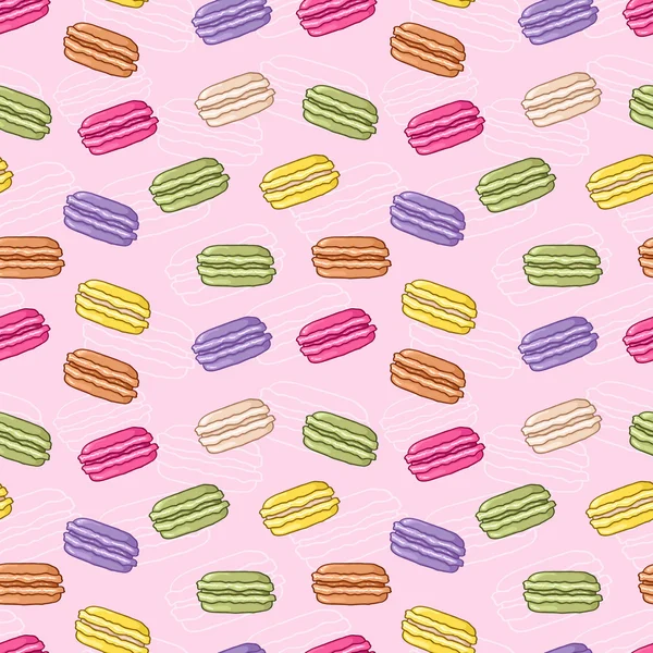 Fundo macaroon sem costura — Vetor de Stock