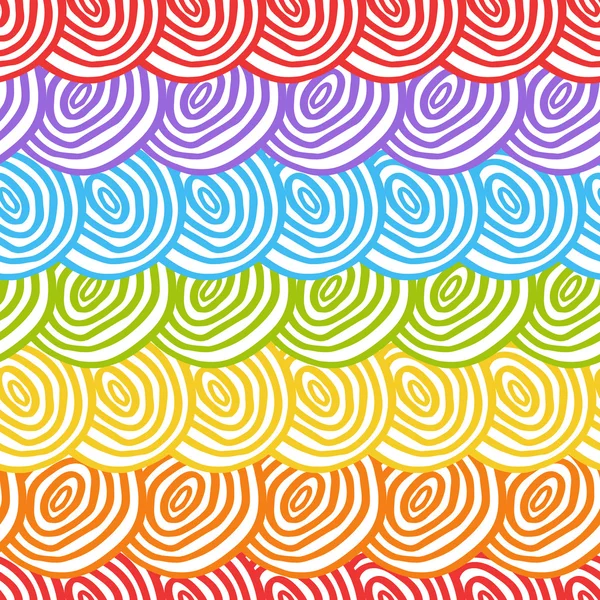 Naadloze regenboog doodle achtergrond — Stockvector