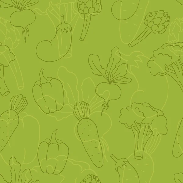 Fondo de verduras verdes sin costura — Vector de stock