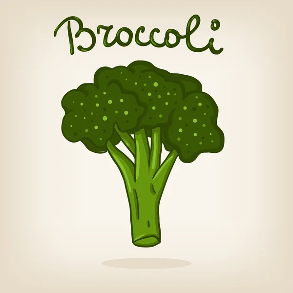 Cute ilustrasi brokoli - Stok Vektor