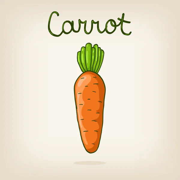Vector cute hand drawn shiny carrot — Stock Vector