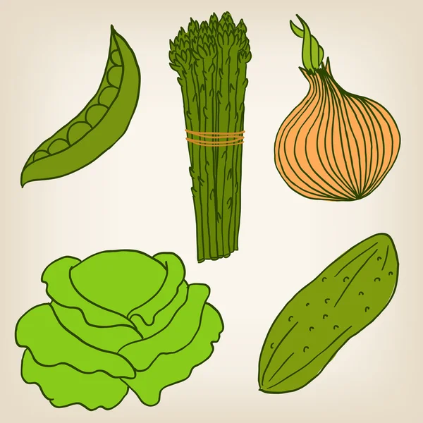 Conjunto vetorial de vegetais —  Vetores de Stock