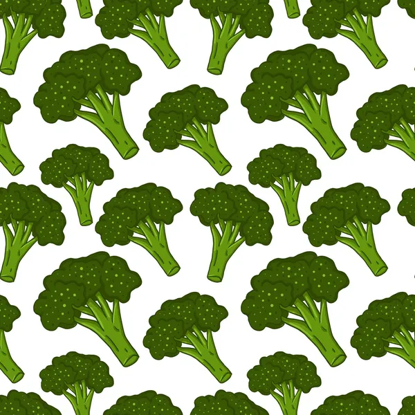 Niedliche nahtlose Hand gezeichnet Brokkoli Hintergrund — Stockvektor