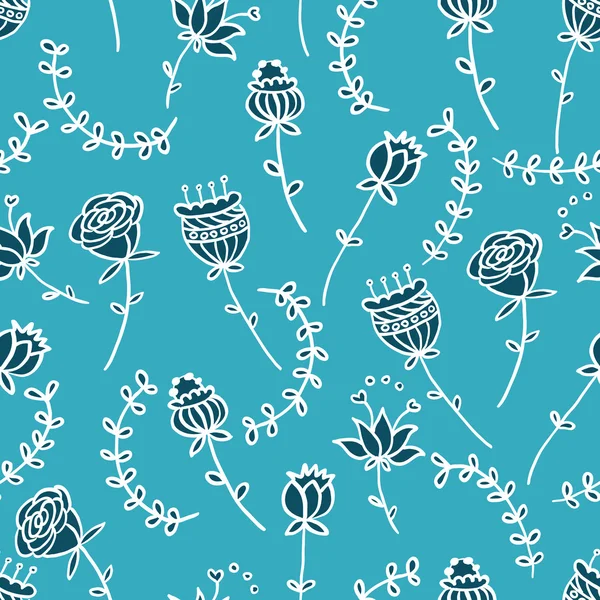 Model floral doodle fără sudură — Vector de stoc